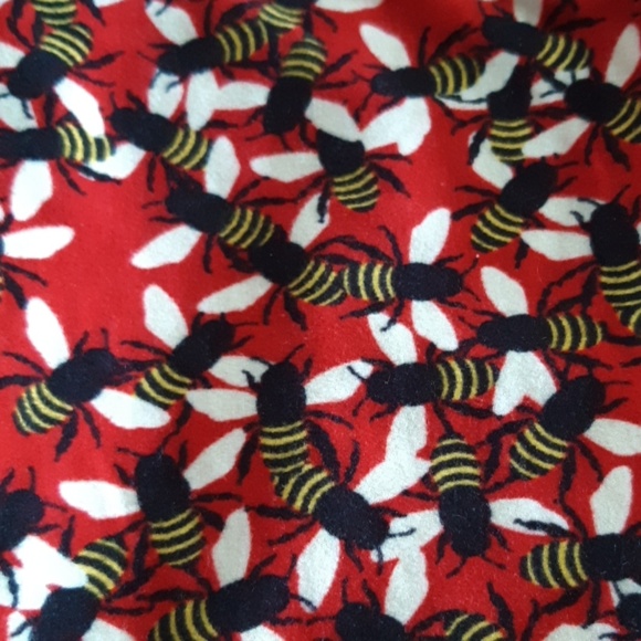 Honeybee Lularoe leggings realistic bee boho red art os - Picture 2 of 3